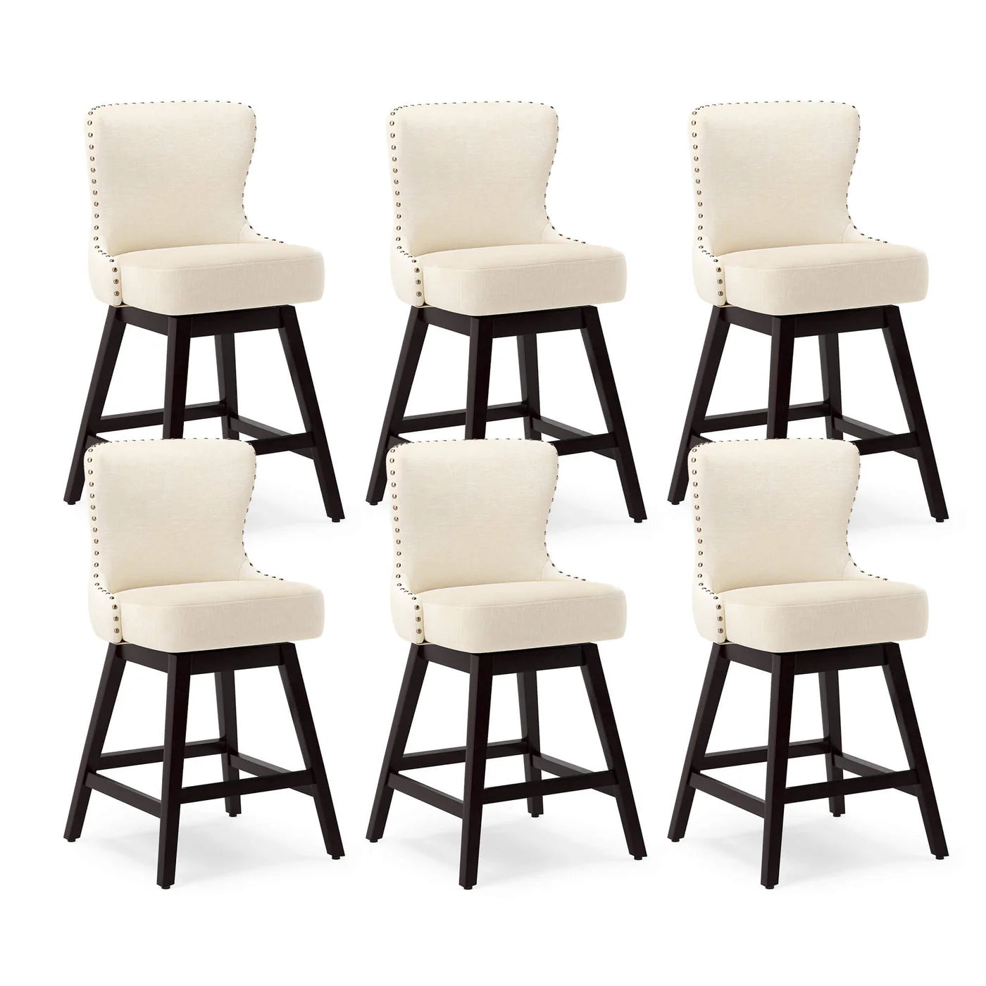 Rotating Counter Stool with Decorative Nailhead Trim